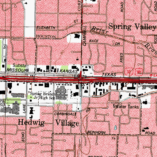 Topographic Map of Interchange 759, TX