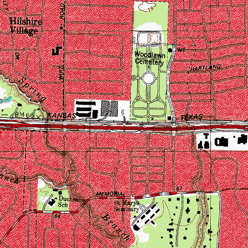 Topographic Map of Interchange 761A, TX