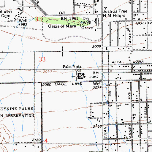 Topographic Map of Palm Vista Elementary School, CA