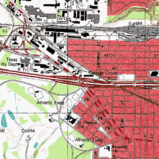 Topographic Map of Interchange 764, TX