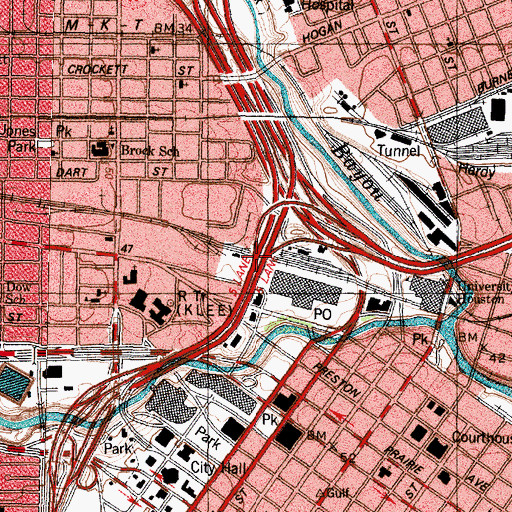 Topographic Map of Interchange 769A, TX