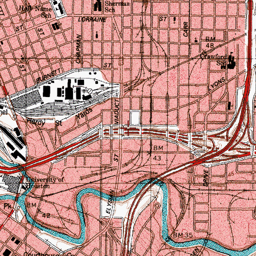 Topographic Map of Interchange 769C, TX