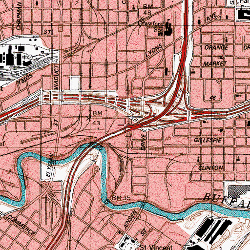 Topographic Map of Interchange 770B, TX