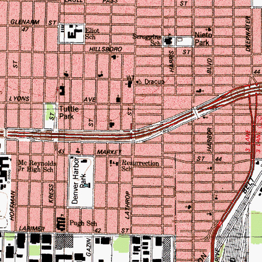 Topographic Map of Interchange 773A, TX