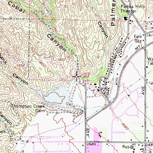 Topographic Map of Palmer Canyon, CA