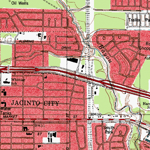 Topographic Map of Interchange 776B, TX