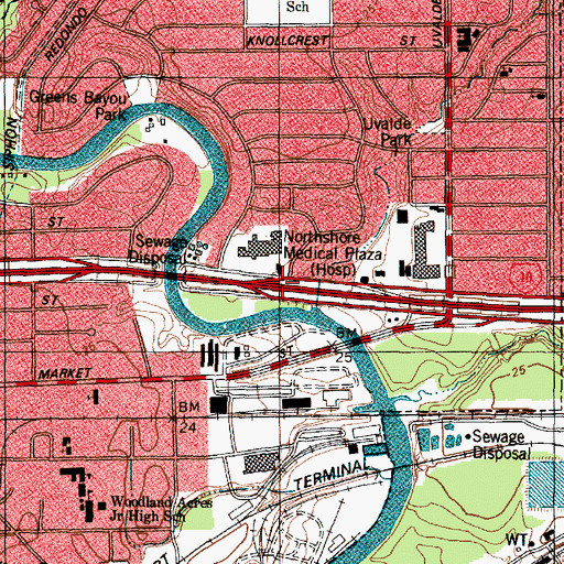 Topographic Map of Interchange 779B, TX