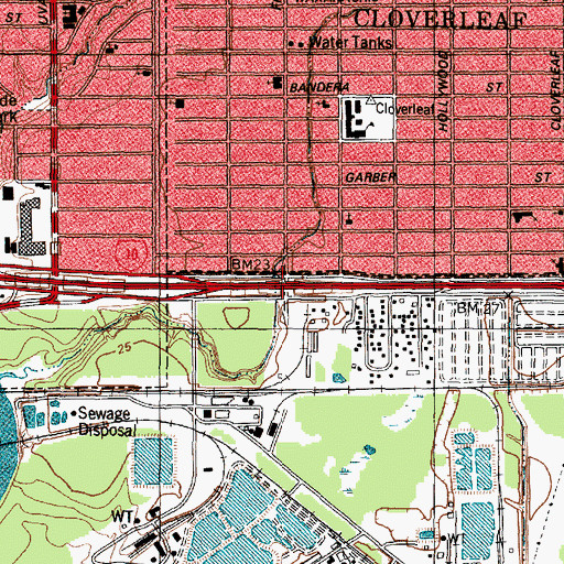 Topographic Map of Interchange 780, TX