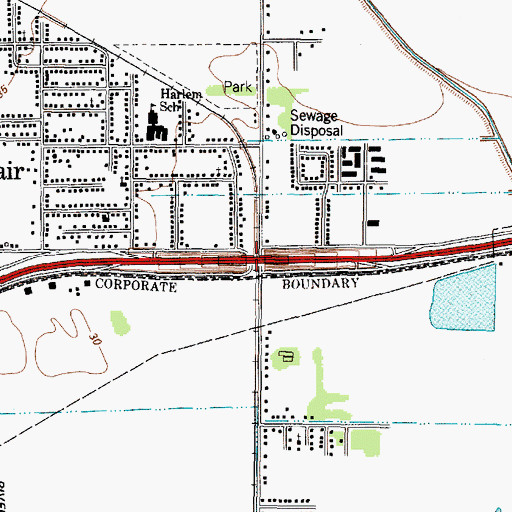 Topographic Map of Interchange 790, TX
