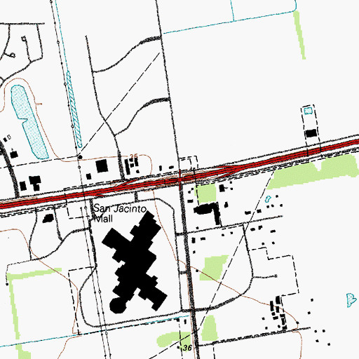 Topographic Map of Interchange 792, TX