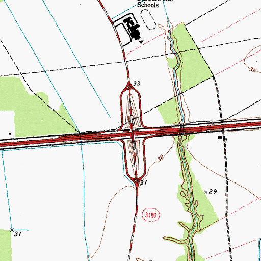 Topographic Map of Interchange 800, TX