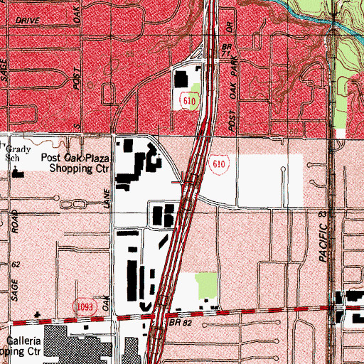 Topographic Map of Interchange 9A, TX