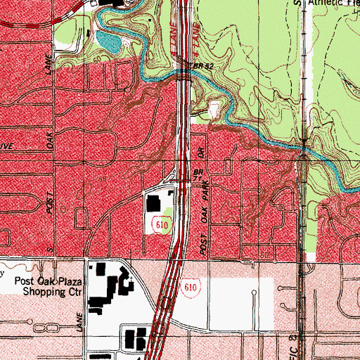 Topographic Map of Interchange 9B, TX