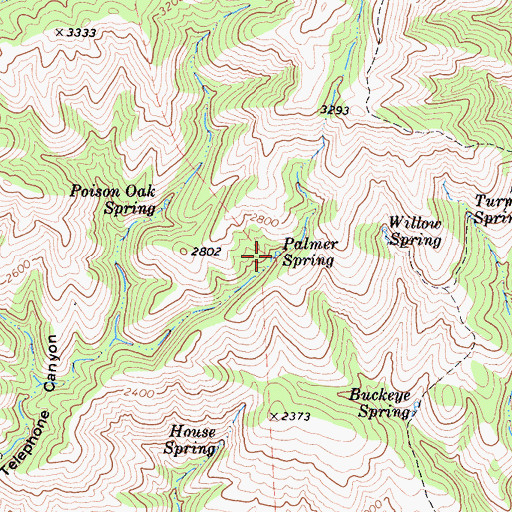 Topographic Map of Palmer Spring, CA