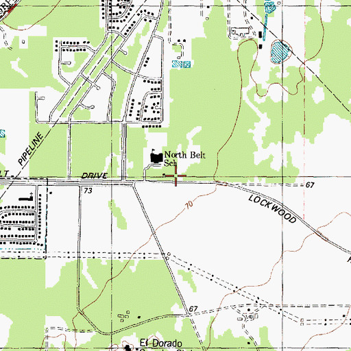 Topographic Map of North Belt Church of the Nazarene, TX