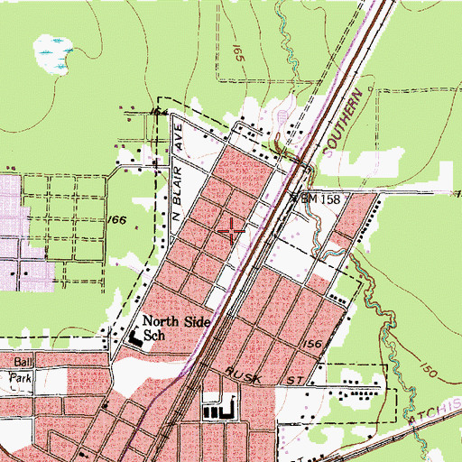 Topographic Map of North Cleveland Baptist Church, TX