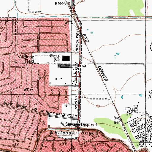 Topographic Map of Northwest Evangelistic Center, TX