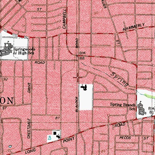 Topographic Map of Our Lady of Czestochowa Polish Roman Catholic Church, TX