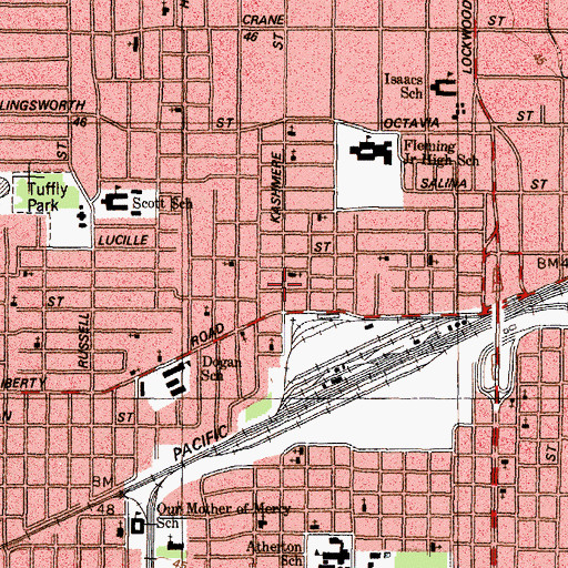 Topographic Map of Our Lady of Sorrows Church, TX