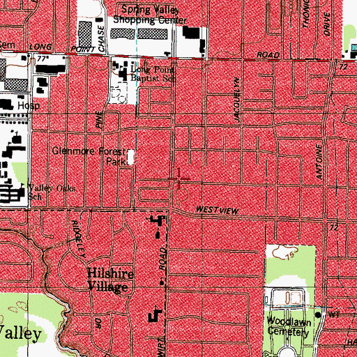 Topographic Map of Our Lady of Walsingham Church, TX