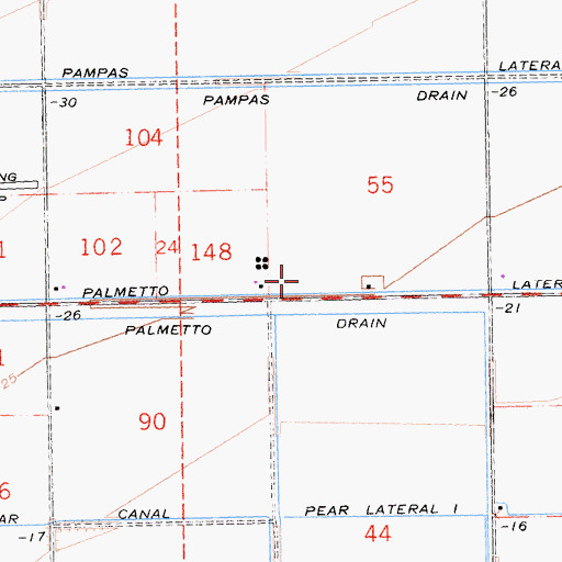 Topographic Map of Palmetto Lateral, CA