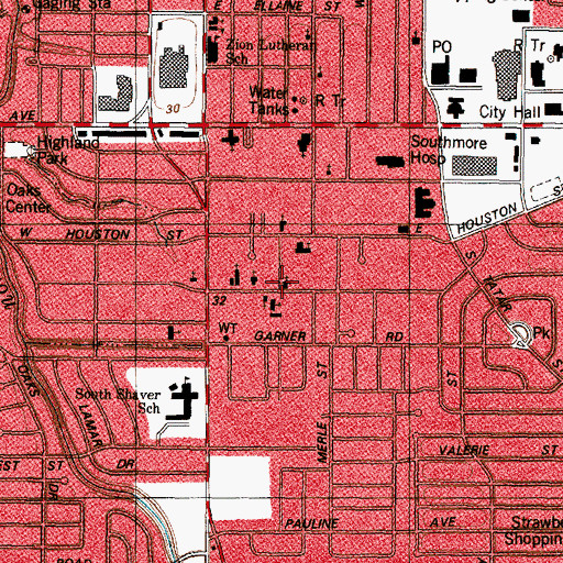 Topographic Map of Pasadena Congregation Methodist Church, TX
