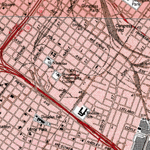 Topographic Map of People of Faith Church, TX