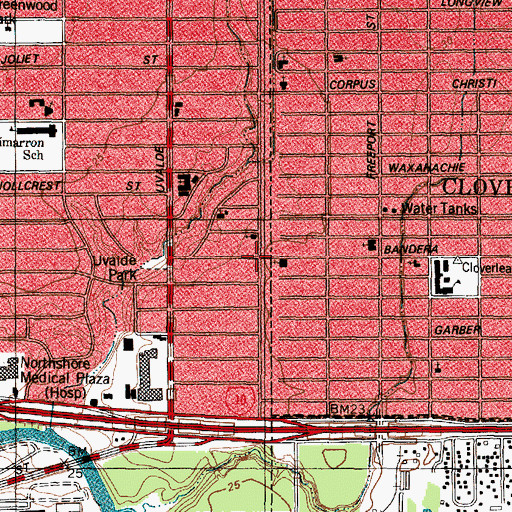 Topographic Map of Philippians Community Church, TX