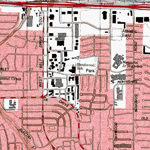 Topographic Map of Pines Presbyterian Church, TX