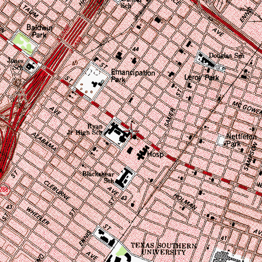 Topographic Map of Progressive New Hope Church, TX