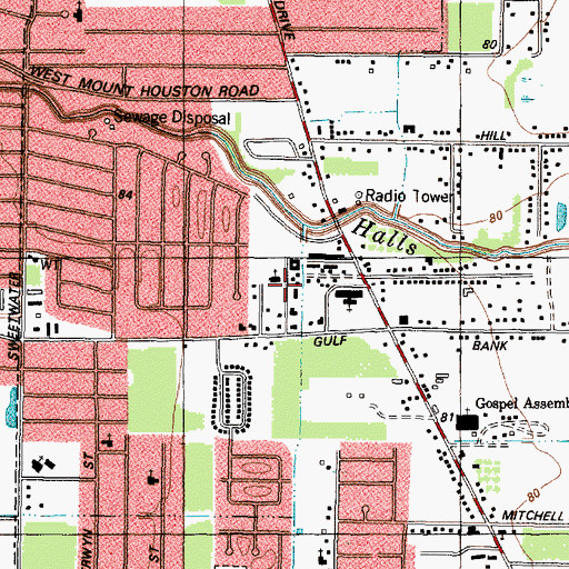 Topographic Map of Protection of the Mother of God Pokrova Ukranian Catholic Church, TX