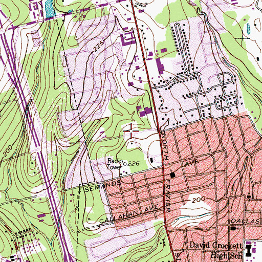 Topographic Map of Riverside Assembly of God Church, TX