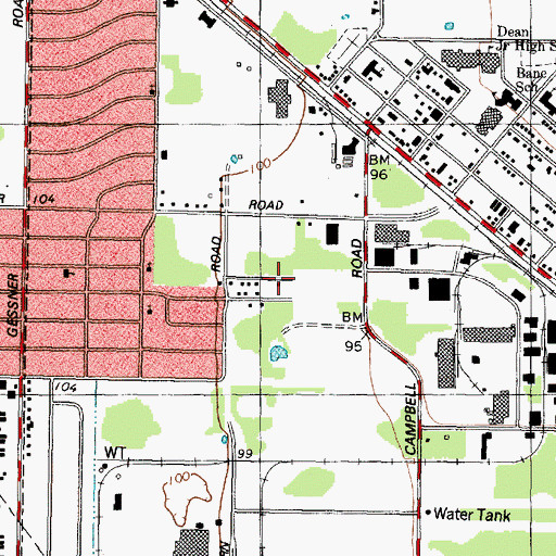 Topographic Map of Rock of Salvation Ministries Baptist Church, TX