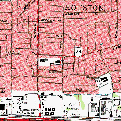 Topographic Map of Saint Andrew Lutheran Church, TX