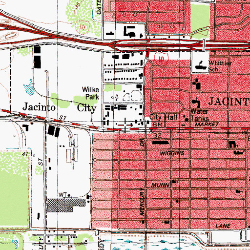 Topographic Map of Gethsemani Temple, TX
