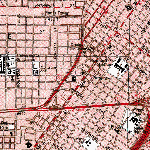 Topographic Map of Grace Congregational Church, TX