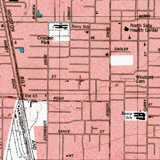 Topographic Map of Greater Community Baptist Church, TX
