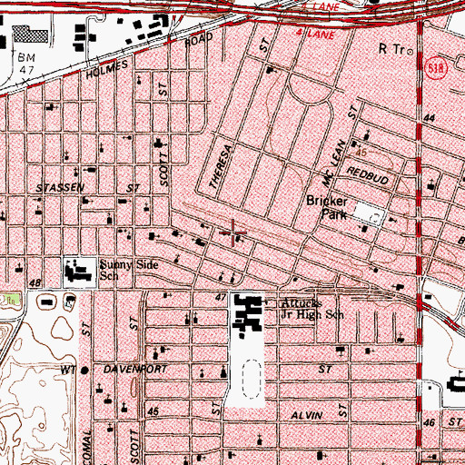 Topographic Map of Greater Morning Star Baptist Church, TX