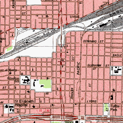 Topographic Map of Greater Mount Lebanon Baptist Church, TX
