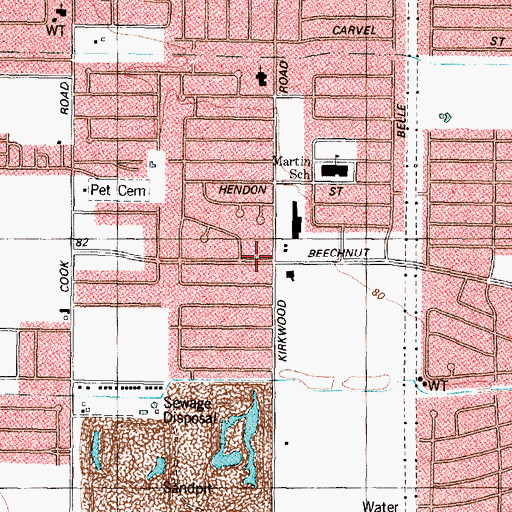 Topographic Map of Greater New Elijah Missionary Baptist Church, TX