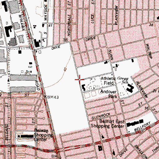 Topographic Map of Greater Outreach Missionary Baptist Church, TX