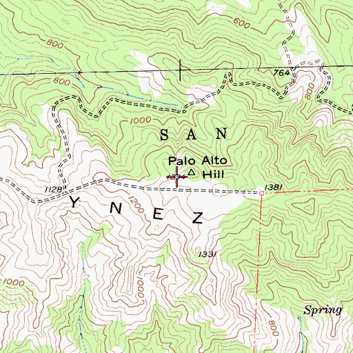 Topographic Map of Palo Alto Hill, CA