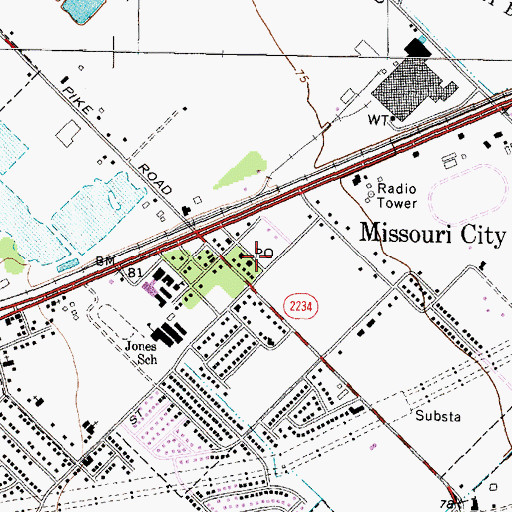 Topographic Map of Holy Family Church, TX