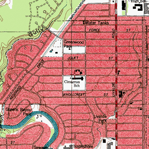 Topographic Map of Holy Trinity Methodist Church, TX