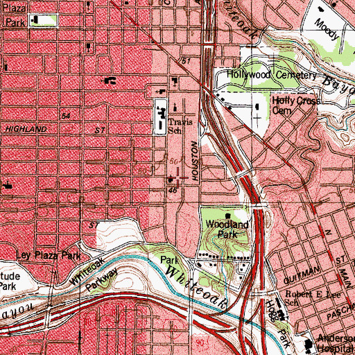 Topographic Map of Holy Trinity Reformed Episcopal Church, TX