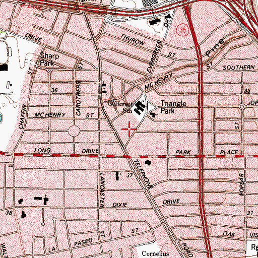 Topographic Map of Hopewell Baptist Church, TX