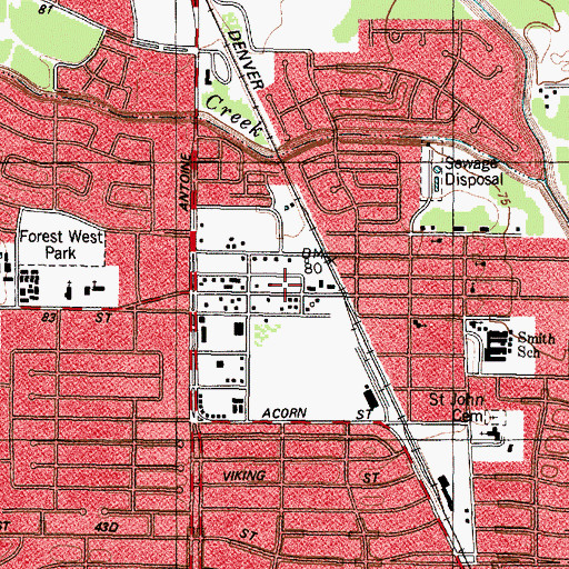 Topographic Map of Houston First Saint Matthew Church, TX