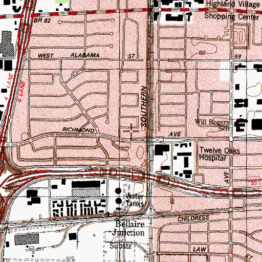 Topographic Map of Houston Korean Presbyterian Mission Church, TX