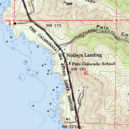 Topographic Map of Palo Colorado School, CA
