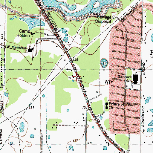 Topographic Map of Houston Northwest Baptist Church, TX